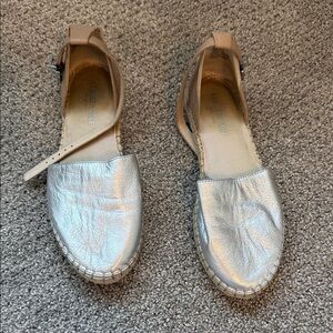 Kenneth Cole Blair Metallic Silver Espadrilles